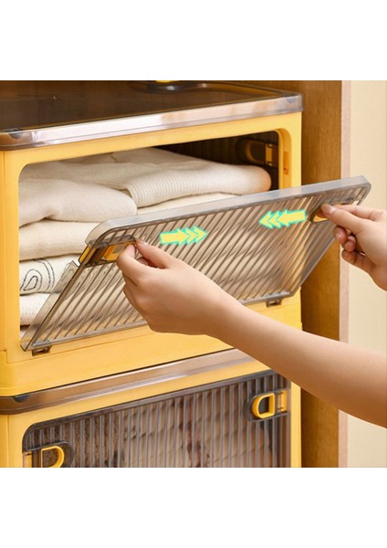 Kapalı Kapılara Sahip Katlanabilir Depolama Kutuları Katlanabilir Istiflenebilir Depolama Kutuları Kapaklar Tekerlekleri ve Kapılar Bagaj Organizatörü B (Yurt Dışından) fiyatları