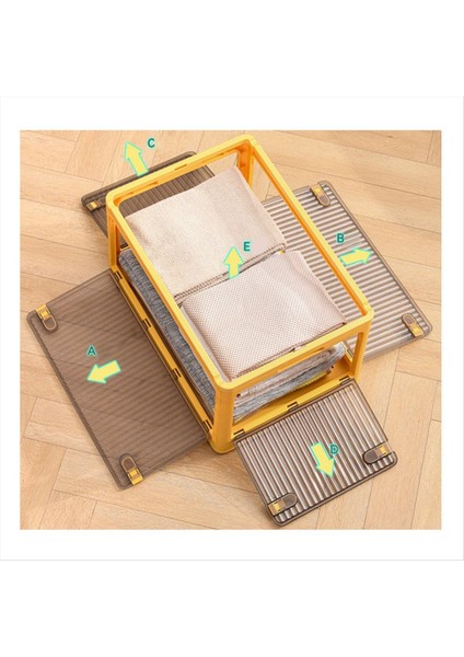 Kapalı Kapılara Sahip Katlanabilir Depolama Kutuları Katlanabilir Istiflenebilir Depolama Kutuları Kapaklar Tekerlekleri ve Kapılar Bagaj Organizatörü B (Yurt Dışından) fırsatları