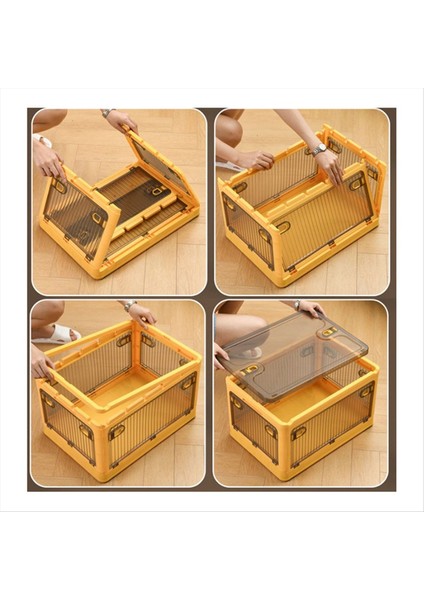 Kapalı Kapılara Sahip Katlanabilir Depolama Kutuları Katlanabilir Istiflenebilir Depolama Kutuları Kapaklar Tekerlekleri ve Kapılar Bagaj Organizatörü B (Yurt Dışından) indirimleri