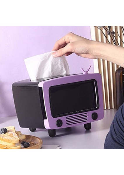 Tv Doku Kutusu Çok Fonksiyonlu Yaratıcılar Cep Telefonu Yuvası Dekorasyon Doku Tutucu Ev A (Yurt Dışından) fiyatları