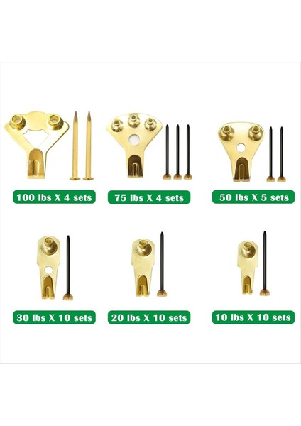 Yeni Resim Çerçevesi Hook Heavy Doubt Hook Kit 10-100 Lbs Resim Çerçeveleri Ofis Tuval Saat 103PCS Için Uygun (Yurt Dışından) fiyatları