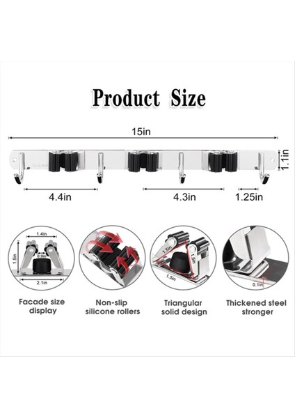Süpürge Organizer Depolama Aracı Rafları Paslanmaz Çelik Ağır Dermeni Kancalar Kendi Kendinden Yapışkan Katı Kıyıcı Olmaz (Yurt Dışından) modelleri