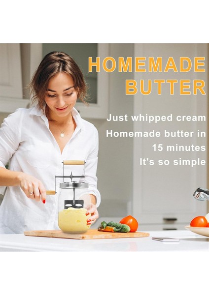 1 5l Cam Tereyağı Churner Büyük 52-Fluid Kapasite Kapasiteli Tereyağı Churner El Krank Mason Kavanoz Tereyağı Churns Yapar (Yurt Dışından) modelleri