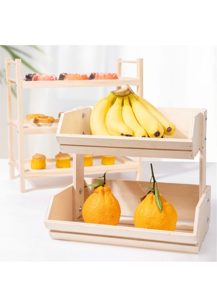 2 Katmanlı Ahşap Meyve Sepeti Sebze Için Çok Amaçlı Mutfak Depolama Ekmek Rustik Vintage Tarzı Gıda Kabı Beyaz (Yurt Dışından) fiyatları