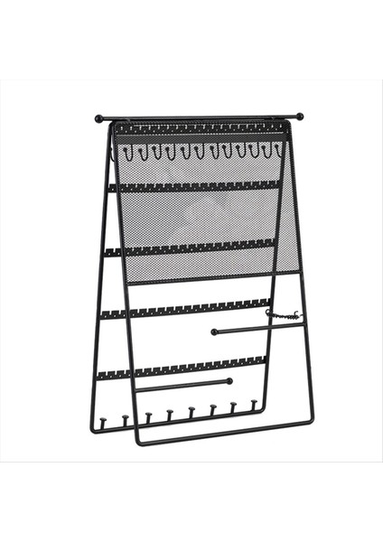 Yeni Siyah Dikey Katlanır Takı Ekranı Stand Katlanabilir Küpe Kolyeler Yüzük Takı Standı (Yurt Dışından)