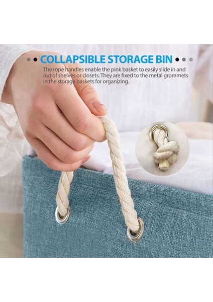 Katlanabilir Depolama Sepetleri Keten Kirli Giysiler Sepetleri Masaüstü Kozmetik Organize Kutu Ip Sapı Organize Kutu (Yurt Dışından) fiyatları