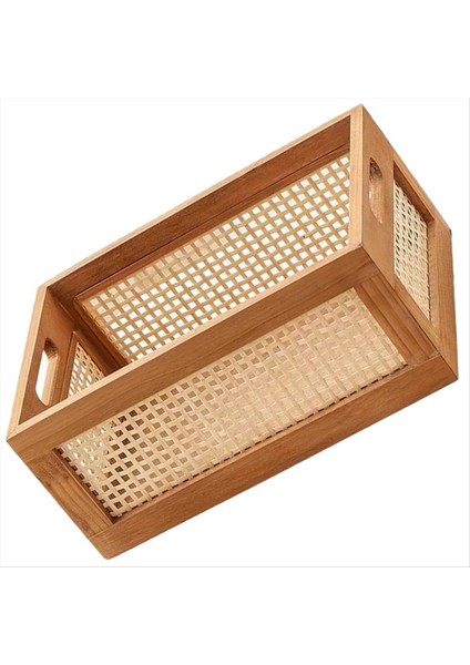 Dekoratif Sepet Kitabı Depolama Sepetleri Dokuma Sepetleri Organizasyon Kreş Yatak Odası Rattan Banyo (L) (Yurt Dışından)