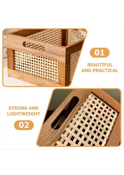 Dekoratif Sepet Kitabı Depolama Sepetleri Dokuma Sepetleri Organizasyon Kreş Yatak Odası Rattan Banyo (L) (Yurt Dışından) indirimleri