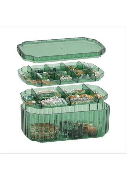 Küpe Kolyeler Bilezikler Için 3 Katmanlı Mücevher Organizatör Kutusu El Sanatları Için Berrak Plastik Boncuk Saklama Kapları (Yurt Dışından) modelleri