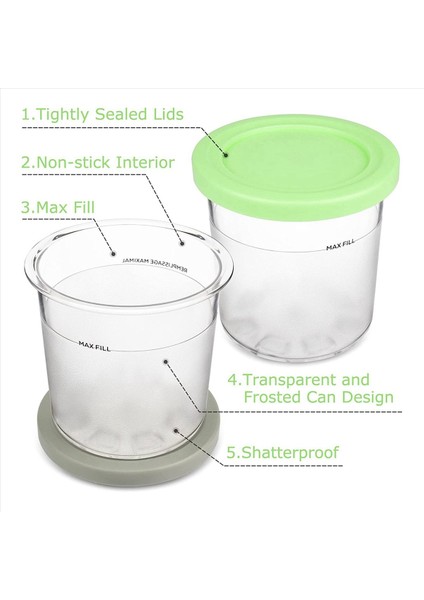 NC300 NC301 Vs NC299AMZ Serisi (12 Paket) Için Uyumlu Ninja Kreması Için Yedek Pint ve Kapaklar (Yurt Dışından) modelleri