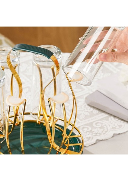 Cam Seramik Kahve Kupaları Su Şişesi Kurutma Raf Organizatör Için Altın Ferforje Drenaj Kupası Tutucu Mutfak Aksesuarları (Yurt Dışından)