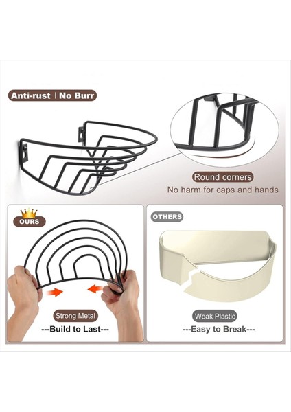 Duvar ve Kapı Beyzbol Kapakları Için Şapka Rafı Metal Şapka Organizatör Şapka Askısı Dolap Şapka Depolama Duvar Montajı (Yurt Dışından) indirimleri