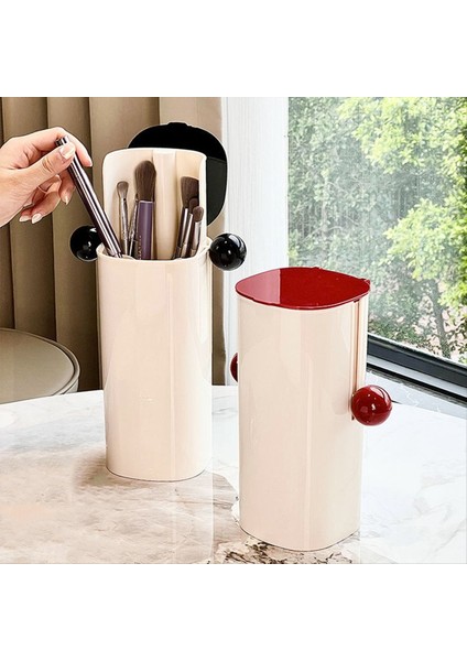 Otomatik Kaldırma Toz Geçirmez Dört Bölmeli Makyaj Fırçası Saklama Tutucusu Kozmetik Makyaj Fırça Tutucuyu Kırmızı (Yurt Dışından) fiyatları