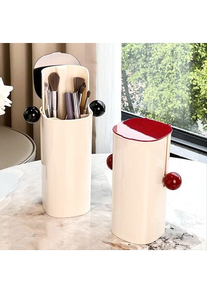 Otomatik Kaldırma Toz Geçirmez Dört Bölmeli Makyaj Fırçası Saklama Tutucusu Kozmetik Makyaj Fırça Tutucuyu Kırmızı (Yurt Dışından) indirimleri