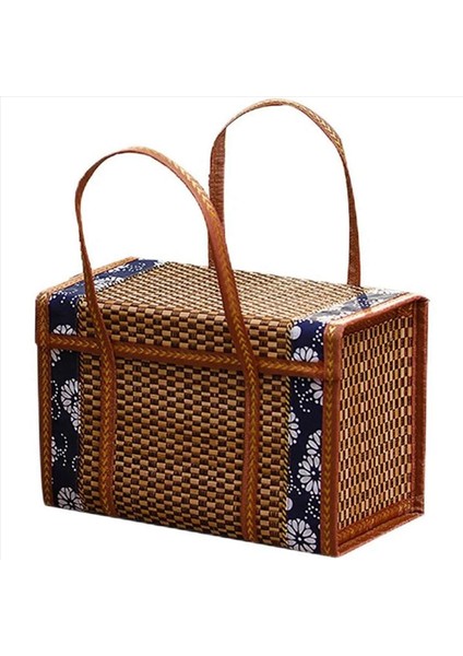 5x Piknik Dokuma Sepet Hasır Depolama Çanta Tutağı Katlanmış Meyve Alışveriş Gıda Tutam Rattan Çim Katlanabilir Bambu Sepet (Yurt Dışından) fiyatları