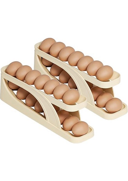 Buzdolabı Için Yumurta Tutucu Dağıtıcı Otomatik Olarak Yumurta Saklama Kabı Boşluk Tasarrufu Yumurta Tepsisi Buzdolabı Için (Yurt Dışından)