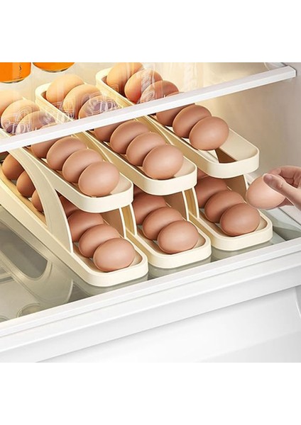 Buzdolabı Için Yumurta Tutucu Dağıtıcı Otomatik Olarak Yumurta Saklama Kabı Boşluk Tasarrufu Yumurta Tepsisi Buzdolabı Için (Yurt Dışından) modelleri