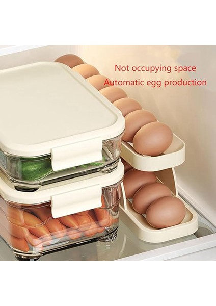 Buzdolabı Için Yumurta Tutucu Dağıtıcı Otomatik Olarak Yumurta Saklama Kabı Boşluk Tasarrufu Yumurta Tepsisi Buzdolabı Için (Yurt Dışından) indirimleri