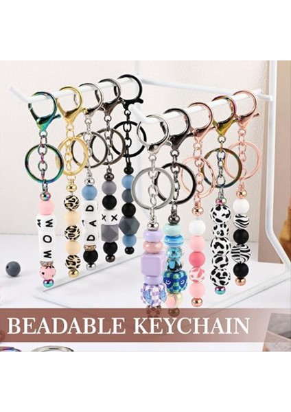 24PCS Boncuklu Anahtarlıklar Toplu Boncuklar Diy Boş Anahtar Zincirleri Metal Boncuklu Anahtarlıklar Için Boncuklu Anahtar Zanaatlar Için (Yurt Dışından) fiyatları