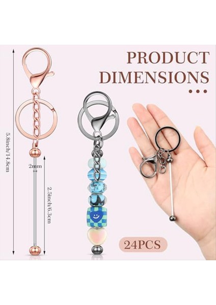 24PCS Boncuklu Anahtarlıklar Toplu Boncuklar Diy Boş Anahtar Zincirleri Metal Boncuklu Anahtarlıklar Için Boncuklu Anahtar Zanaatlar Için (Yurt Dışından) modelleri