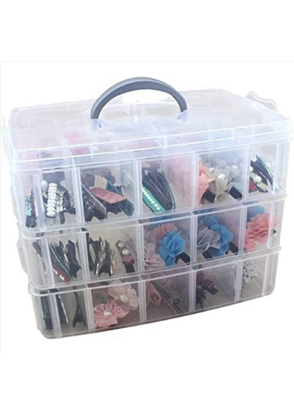 3x Sanat El Sanatları ve Mücevher Organizatörü 30 Ayarlanabilir Bölmeli Istiflenebilir 3 Katmanlı Berrak Plastik Organizatör (Yurt Dışından) modelleri