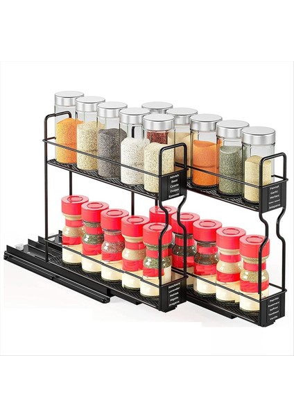 Spice Raf Organizatörü Mutfak Dolabı Için Sarabı Rafı 2 Terek Çek Küçük Alan Için Spice Çekmece Organizatör Rafı (Yurt Dışından)