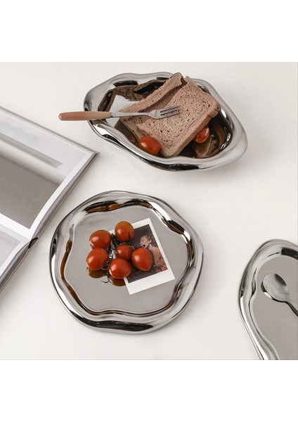 Tepsi Takı Depolama Tepsisi Işık Lüks Seramik Depolama Tepsisi Snack Tepsi Modern Dekoratif Süsler L Düzensiz (Yurt Dışından) fiyatları