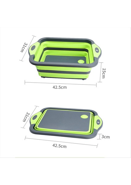 Katlanabilir Kesme Tahtası Doğrama Tahtası Katlanabilir Kamp Tabakları Lavabo Uzay Tasarrufu 3&#39 Te 1 Çok Fonksiyonlu Depolama Sepeti-C (Yurt Dışından) fiyatları