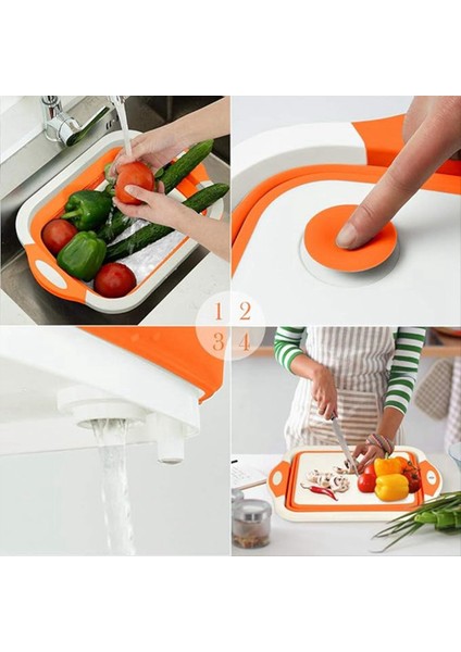 Katlanabilir Kesme Tahtası Doğrama Tahtası Katlanabilir Kamp Tabakları Lavabo Uzay Tasarrufu 3&#39 Te 1 Çok Fonksiyonlu Depolama Sepeti-C (Yurt Dışından) indirimleri