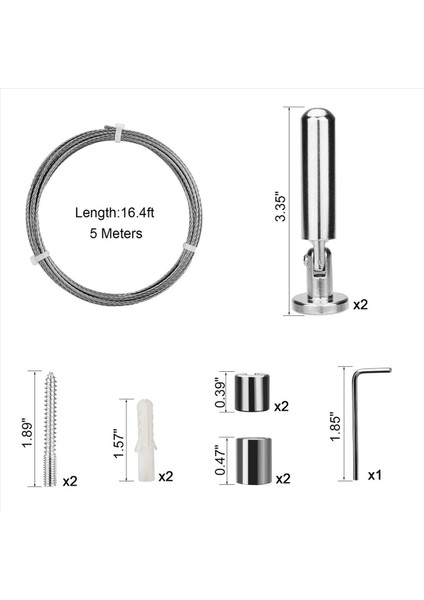 Sanat Ekran Için 4x Duvar Montaj Perde Tay Çubuk Seti - Fotoğraf Asma Tel Camsline Pencere Perdesi Gerginlik Teli (5 Metre) (Yurt Dışından) modelleri