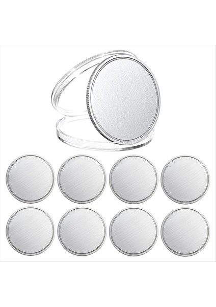 8 Adet Lazer Gravürü Için Boş Meydan Okuma Paraları 1 6 Inç Gravür Akrilik Koruma Kutusu ile Boş Alaşım Paraları Gümüş (Yurt Dışından) fiyatları