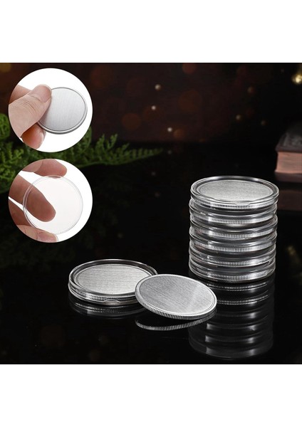 8 Adet Lazer Gravürü Için Boş Meydan Okuma Paraları 1 6 Inç Gravür Akrilik Koruma Kutusu ile Boş Alaşım Paraları Gümüş (Yurt Dışından) modelleri