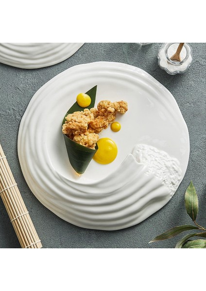 Hailang Stereoskopik Seramik Sofra Tahminleri Özel Şekilli Batı Gıda Düz Plaka Dereceli Soğuk Yemekler Otelde Set 10INCH (Yurt Dışından) indirimleri