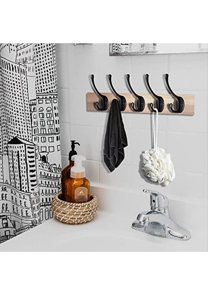 Asmak Için 20 Paket Siyah Duvar Kancaları Metal Ceket Kancaları Duvar Monte Retro Çift Kancalar 40 Vidalı Ağır Hizmet Askı (Yurt Dışından) indirimleri