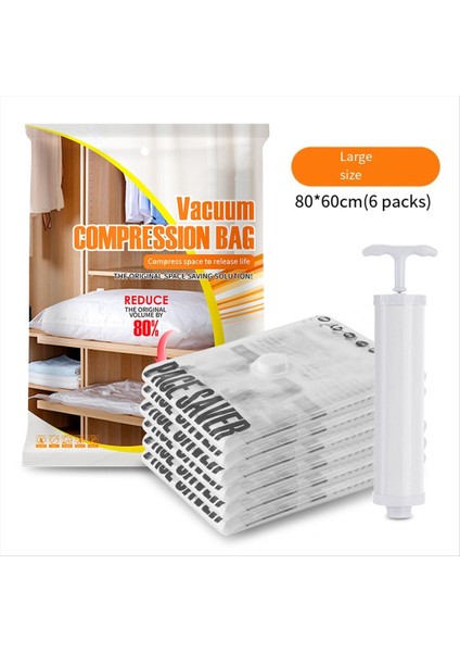 6x Vakum Depolama Torbaları Battaniyeler Için Seyahat El Pompası Yorgan Giysi Depolama L ile Sızdırıcı Sıkıştırma Torbaları L (Yurt Dışından) fiyatları