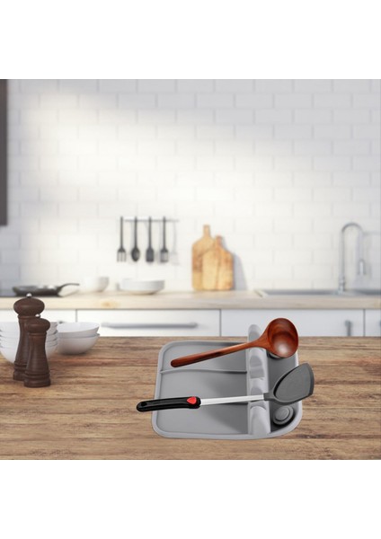 Silikon Mutfak Maddeleri Depolama Tepsisi Kaşığı Spatula Pot Kapağı Yemek Çubukları Mutfak Madenleri Placemat (Yurt Dışından) fırsatları