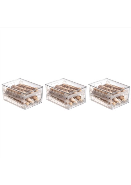 3x Slayt Yumurta Saklama Kutusu Yumurta Tutucu Konteyner Buzdolabı Çekmecesi Istiflenebilir Gıda Yumurtası Kutu Mutfak Buzdolabı Organizatör (Yurt Dışından)