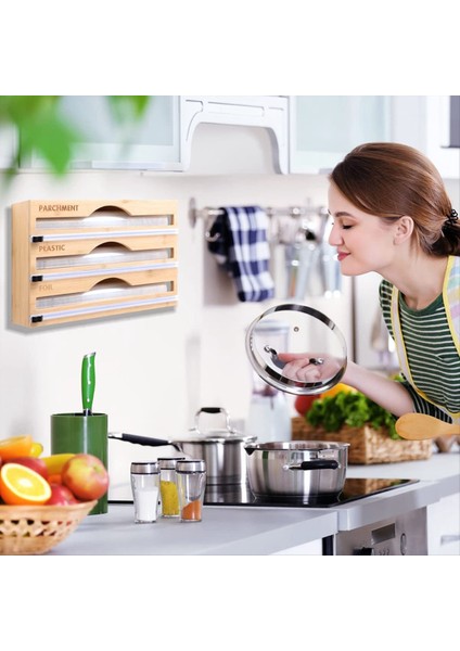 Dispenser Alüminyum Kalay Folyo ve Balmumu Kağıt Depolama Dağıtıcı Slayt Kesici ve Mutfak Çekmecesi Için Etiketler 2 Izgara (Yurt Dışından) fiyatları