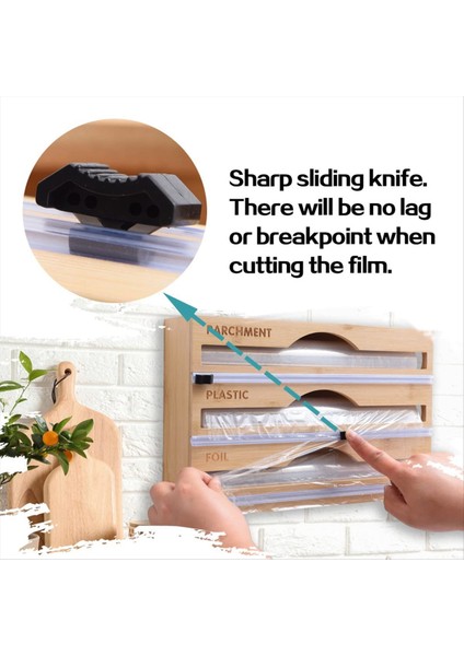 Dispenser Alüminyum Kalay Folyo ve Balmumu Kağıt Depolama Dağıtıcı Slayt Kesici ve Mutfak Çekmecesi Için Etiketler 2 Izgara (Yurt Dışından) fırsatları