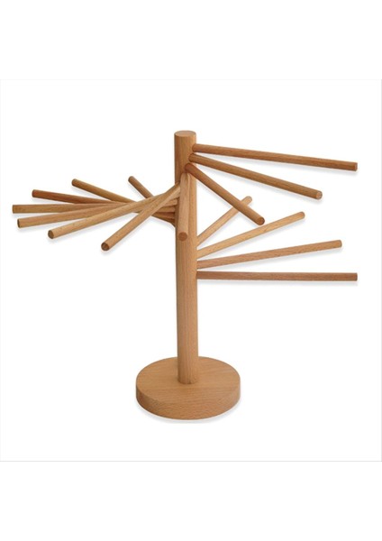 Makarna Kurutma Rafı Ahşap Makarna Kurutma Rafı Katlanabilir Spagetti Erişte Kurutma Makinesi 16 Süspansiyon Çubuğu ile Makarna Askı Rafı (Yurt Dışından)