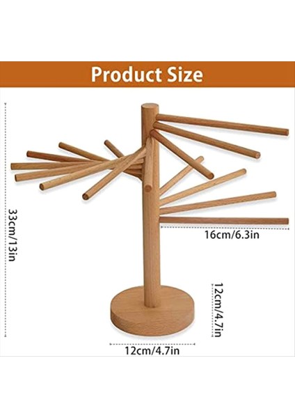 Makarna Kurutma Rafı Ahşap Makarna Kurutma Rafı Katlanabilir Spagetti Erişte Kurutma Makinesi 16 Süspansiyon Çubuğu ile Makarna Askı Rafı (Yurt Dışından) fırsatları