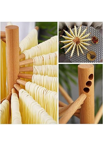 Makarna Kurutma Rafı Ahşap Makarna Kurutma Rafı Katlanabilir Spagetti Erişte Kurutma Makinesi 16 Süspansiyon Çubuğu ile Makarna Askı Rafı (Yurt Dışından) indirimleri