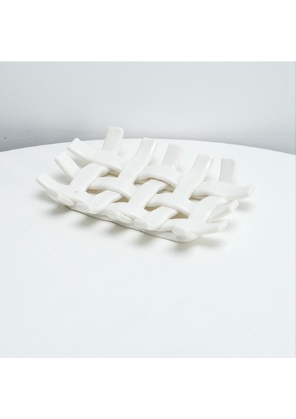 Nordic El Yapımı Dokuma Şekiş Seramik Sabun Bulma Sepeti Sepet Mücevher Tepsisi Makyaj Organizatör Anahtar Tutucu Banyo Aksesuar (Yurt Dışından) modelleri