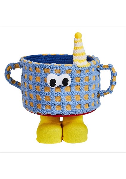 Sevimli Fincan Depolama Sepeti Komik Organizatör Kutusu Kulplu Çamaşır Kılıfları Alışveriş Oyuncak Sepetleri Kızlar Ev Deko Mavi (Yurt Dışından)