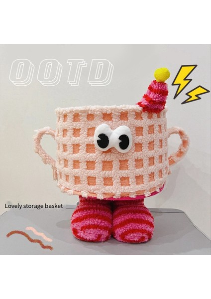 Sevimli Fincan Depolama Sepeti Komik Organizatör Kutusu Kulplu Çamaşır Kılıfları Alışveriş Oyuncak Sepetleri Kızlar Ev Deko Mavi (Yurt Dışından) fırsatları