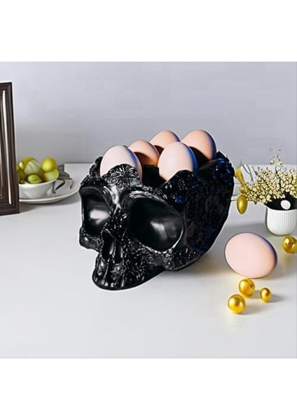 Kafatası Yumurta Tutucu Tavuk Yumurta Tutucu Tezgah Reçine Zanaat 6 Yumurta Tutucu Tezgah Tutucu Ana Masa (Yurt Dışından) modelleri