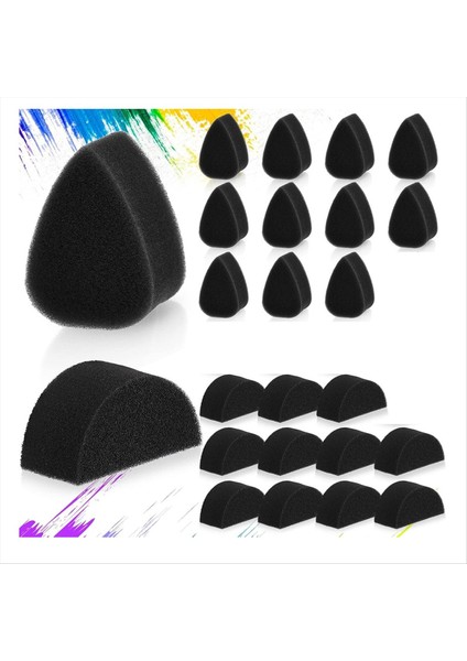 24 Adet Yüz Boya Sünger Petal Oval ve Yarı Dairesel Yüz Boyama Süngerleri Yoğunluklu Yüz Boyama Malzemeleri (Yurt Dışından)