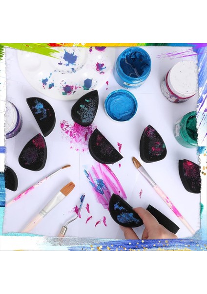 24 Adet Yüz Boya Sünger Petal Oval ve Yarı Dairesel Yüz Boyama Süngerleri Yoğunluklu Yüz Boyama Malzemeleri (Yurt Dışından) fiyatları