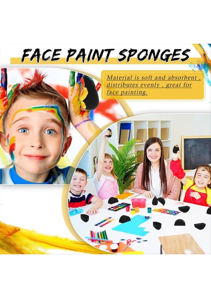 24 Adet Yüz Boya Sünger Petal Oval ve Yarı Dairesel Yüz Boyama Süngerleri Yoğunluklu Yüz Boyama Malzemeleri (Yurt Dışından) modelleri
