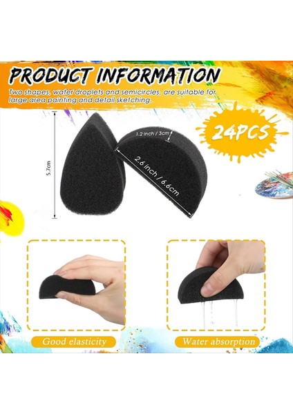 24 Adet Yüz Boya Sünger Petal Oval ve Yarı Dairesel Yüz Boyama Süngerleri Yoğunluklu Yüz Boyama Malzemeleri (Yurt Dışından) fırsatları